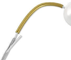 Needle and thread going through French wire